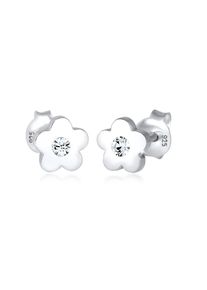 Paar Ohrstecker Elli "Ohrringe Kinder Blume Kristall 925 Silber" Gr. 6, wei&szlig;, Ohrringe, M&auml;dchen, 6, ohne Stein, Silber 925 (Sterlingsilber), Paar Ohrstecker