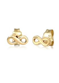 Paar Ohrstecker Elli Premium "Ohrringe Ohrstecker Infinity 585 Gelbgold" Gr. 3, gold, Ohrringe, Damen, 3, ohne Stein, Gelbgold 585, Paar Ohrstecker