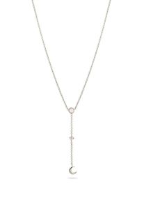 Y-Kette Elli "Halskette Y-Kette Halbmond Regenbogen Mondstein 925 Sterling Silber" Gr. 40, silber, Halsketten, Damen, Silber 925 (Sterlingsilber), Y-Kette