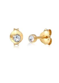 Paar Ohrstecker Elli "Ohrringe Kinder Basic Kristalle 925 Silber", gold, Ohrringe, M&auml;dchen, ohne Stein, Silber 925 (Sterlingsilber), Paar Ohrstecker