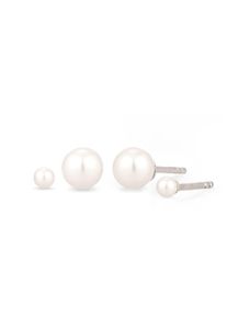 Ohrstecker-Set Elli "Ohrringe Ohrstecker Set mit Perlen von Swarovski(R) Wei&szlig; 925 Sterling Silber", silber, Ohrringe, Damen, Silber 925 (Sterlingsilber), Ohrstecker-Set