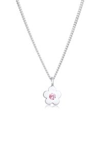 Silberkette Elli "Halskette M&auml;dchen Kids Blume Kristalle 925 Silber" Gr. 36, silber, Halsketten, M&auml;dchen, Silber 925 (Sterlingsilber), Silberkette