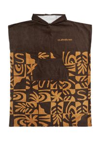 Badeponcho Quiksilver "Hoody", Herren, braun (almond desert checker), Obermaterial: 100% Baumwolle., Hausm&auml;ntel Badeponcho