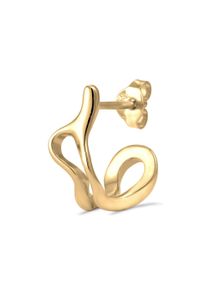 Paar Creolen Kuzzoi "Ohrringe Ohrstecker Single Creole 925 Sterling Silber" Gr. 17, gold, Ohrringe, Damen, 17, Silber 925 (Sterlingsilber), Paar Creolen
