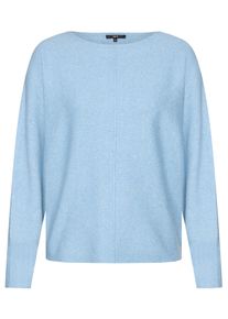 Strickpullover Zero "Strickpullover langarm", Damen, Gr. S, blau (ashley blau melange), Obermaterial: 57% Polyester Pol. recyc.. 17% Polyacryl PAN. 16% Baumwolle CO. 6% Elasthan EL. 4% Wolle WO., Pullover Strickpullover
