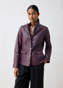 bonprix Lederjacke aus Lammnappa, rot, Gr.50, Klassische Lederjacke mit Stehkragen und aufw&auml;ndigen Details, aus Nappaleder