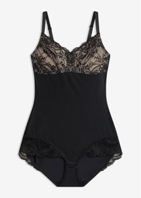 bonprix Femei Body cu efect de modelare mediu, frumos decorat, negru, 48