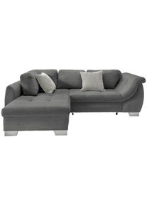 Mid.you , Grau , Textil , Buche , Streifen , F&uuml;llung: Schaumstoff,Schaumstoff,Schaumstoff , Ottomane links, L-Form , 250x190 cm , Made in EU , Liegefunktion, Schlafen auf Sitzh&ouml;he ,