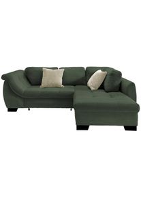 Mid.you , Gr&uuml;n , Textil , Buche , Streifen , F&uuml;llung: Schaumstoff,Schaumstoff,Schaumstoff , Ottomane rechts, L-Form , 250x190 cm , Made in EU , Liegefunktion, Schlafen auf Sitzh&ouml;he ,