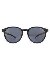Hugo van Hugo Boss Round Mens mat zwart grijze zonnebril