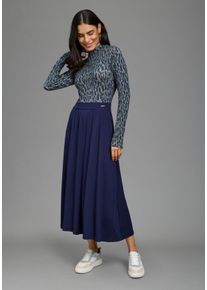 2-in-1-Kleid Laura Scott, Damen, Gr. 40, N-Gr, blau, gr&uuml;n gemustert, Jersey, Obermaterial: 95% Viskose, 5% Elasthan, gemustert, figurbetont wadenlang, Kleider 2-in-1-Kleid, wadenlang, figurbetont, mit Stehkragen