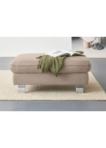 Hocker COTTA "Driver", beige (natural), B:101cm H:46cm T:65cm, 100% Polyester, Hocker, Hocker, mit edlen Metallf&uuml;&szlig;en