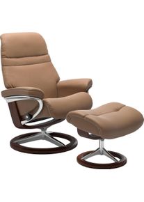 Relaxsessel stressless "Sunrise", braun (almond paloma), B:92cm H:105cm T:80cm, Leder BATICK: BATICK ist ein leicht korrigiertes, durchgef&auml;rbtes und genarbtes M&ouml;belleder, bei dem die meisten Unebenheiten und Spuren in der Regel entfernt wurden.;Leder PALOMA: PALOMA ist ein durchgef&auml;rbtes Semianilin-M&ouml;belleder mit nat&uuml;rlicher Narbung.;ROHLEDER Stoff Q2 FARON: Ein fester zuverl&auml;ssiger Boucl&eacute; mit ein