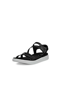 Sandale Ecco "SOFT SANDAL W 3-STRAP", Damen, Gr. 37, schwarz, Glattleder, unifarben, Basic, Schuhe Sandale, Riemchensandale, Sommerschuh, Klettschuh mit Fu&szlig;bett