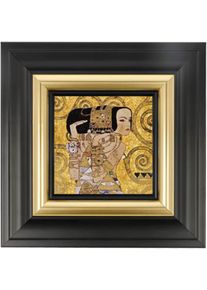 Wandbild Goebel "Gustav Klimt - Die Erwartung", gold (farbe bild(er): bunt), B:18,5cm H:18,5cm T:3cm, Porzellan, Bilder, Wandbild, Mit aufw&auml;ndiger Echtgoldauflage