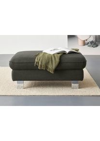 Hocker COTTA "Driver", grau (hunter), B:101cm H:46cm T:65cm, 100% Polyester, Hocker, Hocker, mit edlen Metallf&uuml;&szlig;en