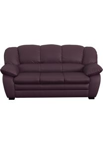 2,5-Sitzer COTTA "3ER SOFA", lila (braun), B:191cm H:88cm T:92cm, Luxus-Microfaser (100% Polyester);NaturLEDER, echtes Rindsleder, Sofas, 2 5-Sitzer, Polstergarnitur, auch als Set erh&auml;ltlich