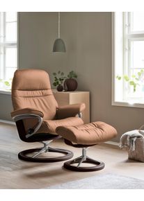 Relaxsessel stressless "Sunrise", braun (latte batick), B:92cm H:105cm T:80cm, Leder BATICK: BATICK ist ein leicht korrigiertes, durchgef&auml;rbtes und genarbtes M&ouml;belleder, bei dem die meisten Unebenheiten und Spuren in der Regel entfernt wurden.;Leder PALOMA: PALOMA ist ein durchgef&auml;rbtes Semianilin-M&ouml;belleder mit nat&uuml;rlicher Narbung.;ROHLEDER Stoff Q2 FARON: Ein fester zuverl&auml;ssiger Boucl&eacute; mit eine