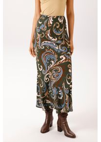 Maxirock Aniston CASUAL, Damen, Gr. 48, gr&uuml;n, beige, blau, braun, sand, Web, Obermaterial: 100% Viskose, Paisley, bedruckt, gemustert, figurumspielend kn&ouml;chelfrei, R&ouml;cke Maxirock, mit gro&szlig;fl&auml;chigem Paisley-Muster - NEUE KOLLEKTION