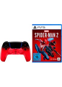 Playstation 5 Playstation 5-Controller "DualSense Wireless Hyperpop + Spiderman 2", techno rot, B:16cm H:6,6cm T:10,6cm, Spielecontroller, Playstation 5-Controller