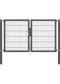 Zaundoppelt&uuml;r Alberts "Flexo Plus", grau (anthrazit), B:200cm H:120cm, Stahl, Tore, Zaundoppelt&uuml;r, verschiedene Abmessungen