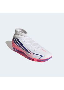 Fu&szlig;ballschuh adidas Performance "F50 HYPERFAST CLUB MID, FESTE B&Ouml;DEN/MULTI GROUND", Gr. 48, cloud wei&szlig;, solar lila, solar turbo, Synthetik, Textil, Schuhe Fu&szlig;ballschuh, f&uuml;r viele verschiedene B&ouml;den geeignet