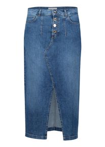 Jeansrock Cartoon "Jeansrock mit Waschung", Damen, Gr. 34, blau (dunkelblau denim), Einsatz: 98% Baumwolle CO. 2% Elasthan EL., R&ouml;cke Jeansrock