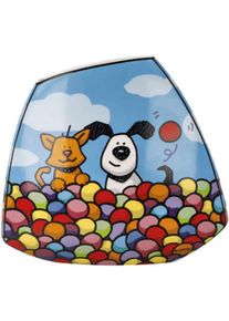 Dekovase Goebel "Ed Heck - Having a Ball or Two", bunt, B:16cm H:14cm T:8cm, Porzellan, Vasen, Dekovase, 14 cm