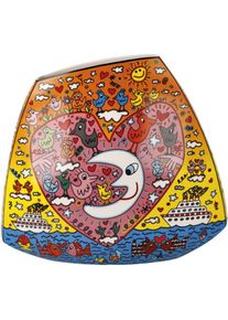 Dekovase Goebel "James Rizzi - The Romance of the Sea", bunt, B:24cm H:21cm T:11,5cm, Porzellan, Vasen, Dekovase, 21 cm