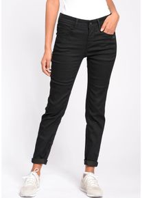 5-Pocket-Jeans Gang "94AMELIE", Damen, Gr. 33, N-Gr, schwarz, Denim/Jeans, Obermaterial: 60% Baumwolle, 36% Polyester, 4% Elasthan, unifarben, bequem lang, Jeans 5-Pocket-Jeans, aus Sweatdenim mit schr&auml;gen tief sitzenden Ges&auml;&szlig;taschen