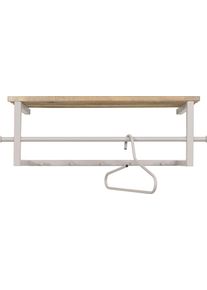 Garderobenleiste SPINDER DESIGN "MARCO Wandgarderobe", grau (silky taupe), B:76cm H:26cm T:34cm, Massivholz, Stahl, Garderobenhalter, Garderobenleiste