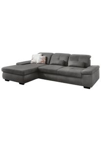 Ecksofa DIE PLANBAR "MP-IN16012 L-Form, mit Federkern-Polsterung", grau, B:309cm H:85cm T:195cm, 85% Polyester;15% Nylon, Sofas, Ecksofa, inkl. Sitztiefenverstellung, wahlweise mit weiteren Funktionen