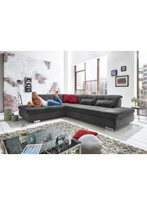 Ecksofa DIE PLANBAR "MP-IN17004 L-Form, Breite 323 cm, mit Federkern-Polsterung", grau (anthrazit), B:323cm H:84cm T:260cm, 100% Polyester, Sofas, Ecksofa, inkl. Sitztiefenverstellung, wahlweise weitere Funktionen
