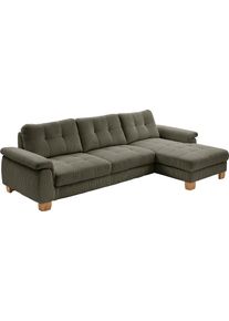 Ecksofa DIE PLANBAR "PP-LA19101 L-Form, Breite 316 cm", grau (forest), B:316cm H:86cm T:177cm, 88% Polyester;12% Polyamid, Sofas, Ecksofa, wahlweise mit Bettfunktion und verstellbaren Kopfst&uuml;tzen, in Cord