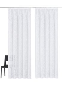 Gardine OTTO HOME "Tanaro" Gr. 2, wei&szlig;, B:140cm H:175cm, Voile, Polyester, Gardinen, Gardine, Vorhang, Fertiggardine, 2-er Set, mit Schlingen-Motiv bedruckt