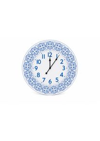 Wanduhr OTTO HOME "Blue Sky mit detailreichen Ornamenten, 58cm gro&szlig;", blau (wei&szlig;, blau), B:58cm H:58cm T:1cm, Wanduhren, Wanduhr, K&uuml;chenuhr, Wanduhr