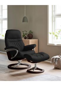 Relaxsessel stressless "Sunrise", schwarz (schwarz paloma), B:92cm H:105cm T:80cm, Leder BATICK: BATICK ist ein leicht korrigiertes, durchgef&auml;rbtes und genarbtes M&ouml;belleder, bei dem die meisten Unebenheiten und Spuren in der Regel entfernt wurden.;Leder PALOMA: PALOMA ist ein durchgef&auml;rbtes Semianilin-M&ouml;belleder mit nat&uuml;rlicher Narbung.;ROHLEDER Stoff Q2 FARON: Ein fester zuverl&auml;ssiger Boucl&eacute; mit 