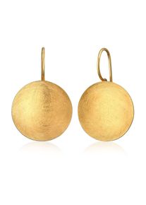 Paar Ohrh&auml;nger NENALINA "Ohrringe Basic Geo Kreis Brushed Trend 925 Silber" Gr. 32, gold, Ohrringe, Damen, 32, ohne Stein, Silber 925 (Sterlingsilber), Paar Ohrh&auml;nger