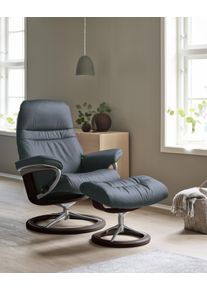 Relaxsessel stressless "Sunrise", blau (atlantic blau batick), B:92cm H:105cm T:80cm, Leder BATICK: BATICK ist ein leicht korrigiertes, durchgef&auml;rbtes und genarbtes M&ouml;belleder, bei dem die meisten Unebenheiten und Spuren in der Regel entfernt wurden.;Leder PALOMA: PALOMA ist ein durchgef&auml;rbtes Semianilin-M&ouml;belleder mit nat&uuml;rlicher Narbung.;ROHLEDER Stoff Q2 FARON: Ein fester zuverl&auml;ssiger Boucl&eacute; m
