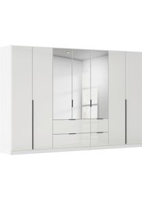 Dreht&uuml;renschrank OTTO HOME "Kleiderschrank Kleiderschr&auml;nke Schrank Garderobe AGORDO mit Glasfront", wei&szlig; (alpinwei&szlig;, glas kristallwei&szlig;), B:315cm H:210cm T:54cm, Holzwerkstoff, Schr&auml;nke, Dreht&uuml;renschrank, mit Au&szlig;enschubk&auml;sten, in 7 Breiten und 2 H&ouml;hen MADE IN GERMANY