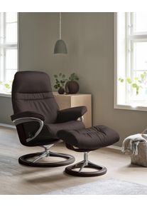 Relaxsessel stressless "Sunrise", braun (chocolate paloma), B:92cm H:105cm T:80cm, Leder BATICK: BATICK ist ein leicht korrigiertes, durchgef&auml;rbtes und genarbtes M&ouml;belleder, bei dem die meisten Unebenheiten und Spuren in der Regel entfernt wurden.;Leder PALOMA: PALOMA ist ein durchgef&auml;rbtes Semianilin-M&ouml;belleder mit nat&uuml;rlicher Narbung.;ROHLEDER Stoff Q2 FARON: Ein fester zuverl&auml;ssiger Boucl&eacute; mit 