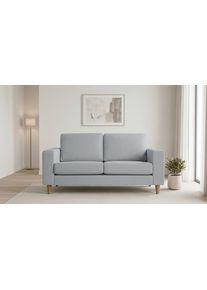 2-Sitzer OTTO HOME "Tvinno", grau (gray), B:155cm H:87cm T:86cm, 100% polyester, Sofas, 2-Sitzer, im skandinavischen Stil, mit Massivholzf&uuml;&szlig;en, Breite 155 cm