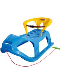 Schlitten Jamara "Snow Play Schlitten Snow-Star 90 cm, mit R&uuml;ckenlehne", blau, Schlitten, KinderB:46cm H:29cm L:90cm, Kunststoff, Schlitten, Made in Europe, B:46cm H:29cm L:90cm