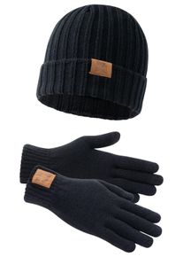 Strickm&uuml;tze Lonsdale "DEAZLEY", Herren, Gr. L (XL), schwarz, Obermaterial: 100% Polyacryl, M&uuml;tzen Strickm&uuml;tze