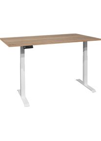 M&auml;usbacher Schreibtisch M&Auml;USBACHER "Big System Office", wei&szlig; (wei&szlig; matt, eiche s&auml;gerau, wei&szlig; matt, eiche s&auml;gerau), B:160cm, Tische, Schreibtisch, Breite 160 cm, elektrisch h&ouml;henverstellbar