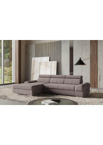 Sit & More Ecksofa SIT & MORE "Broadway L-Form", grau (taupe), B:284cm H:79cm T:171cm, 90% Polyester, 10% Polyamid, Sofas, Ecksofa, inklusive Kopfteilverstellung, wahlweise mit Bettfunktion