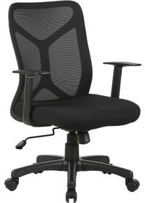 Drehstuhl ByLiving "Bone", schwarz (schwarz, schwarz, schwarz), B:61,5cm H:99cm T:51,5cm, Kunststoff, Polyester, St&uuml;hle, Drehstuhl, moderner B&uuml;rostuhl mit atmungsaktivem Netzstoff