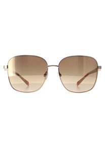 Karen Millen KM7020 410 glanzend gouden donkerbruine zonnebril met kleurverloop