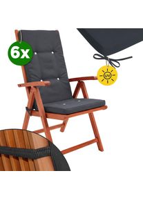 Detex Stoelkussen Vanamo 6 stuks Antraciet