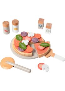 Spiellebensmittel Musterkind "Pizza-Set Fungus", Kinder, bunt (natur, mehrfarbig), Holz, Kaufladensortimente Spiellebensmittel